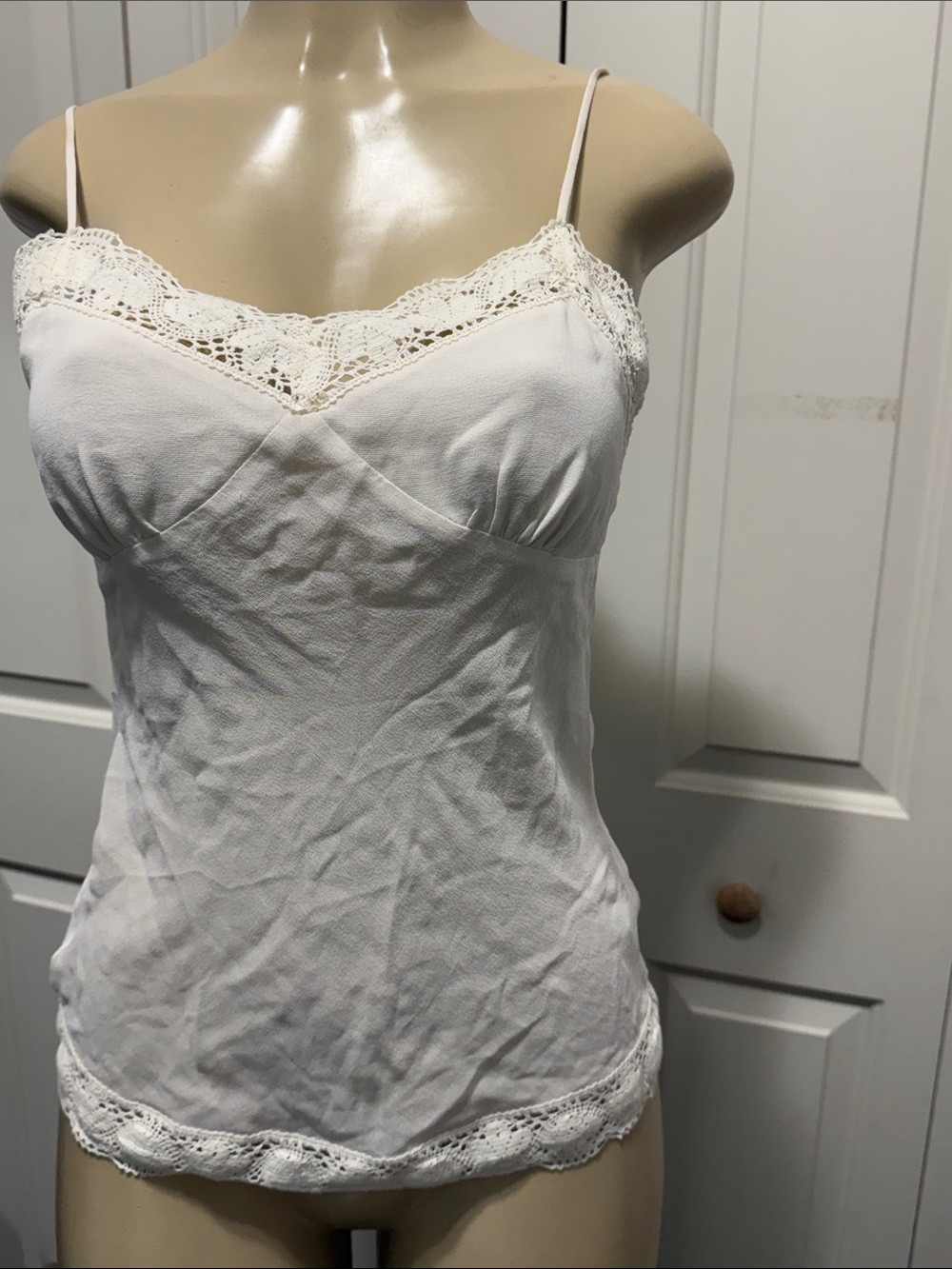 Trina Turk Cream Lace-Trim Tank worn once